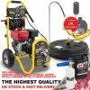 Formula Wolf 500 Petrol Pressure Washer, Curved Lance, Turbo Nozzle, Patio Cleaner, Oil & Snow Foam Kit
